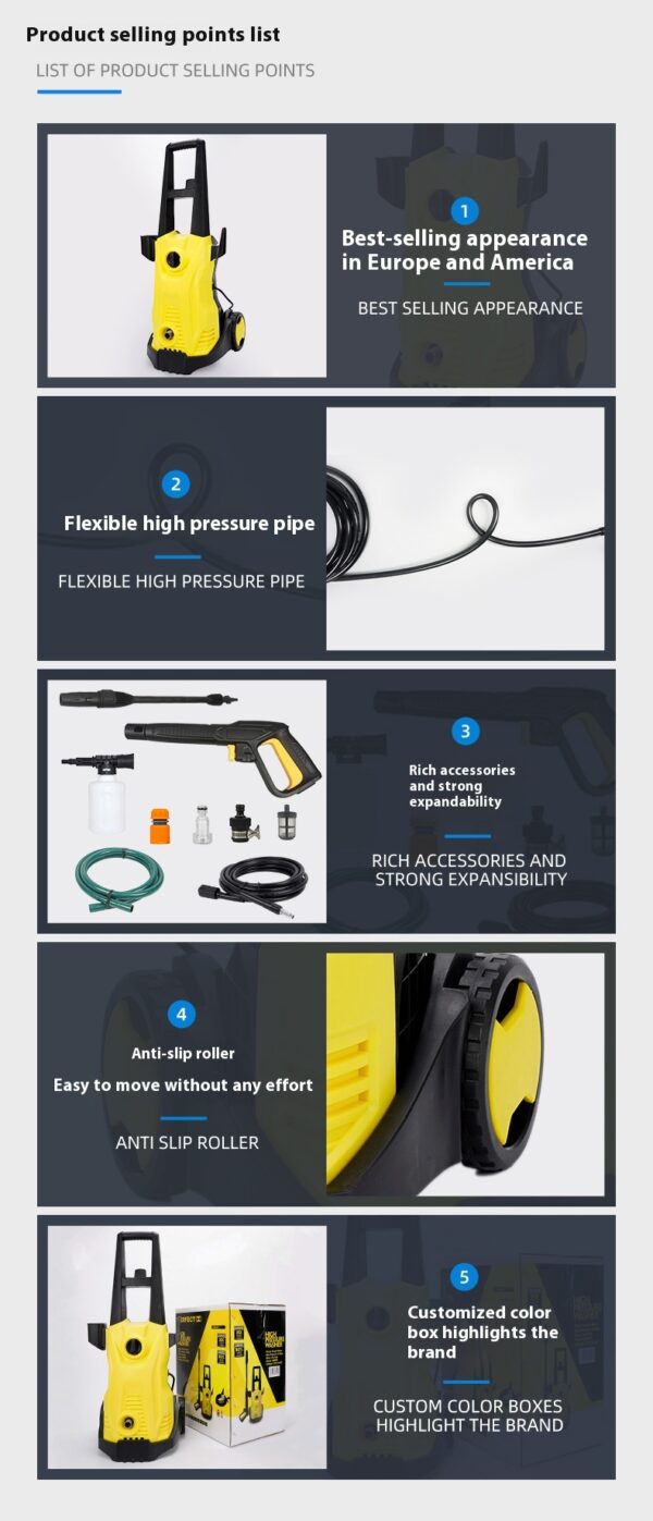 1400W High Pressure Automatic Car Washing Machine - Image 8