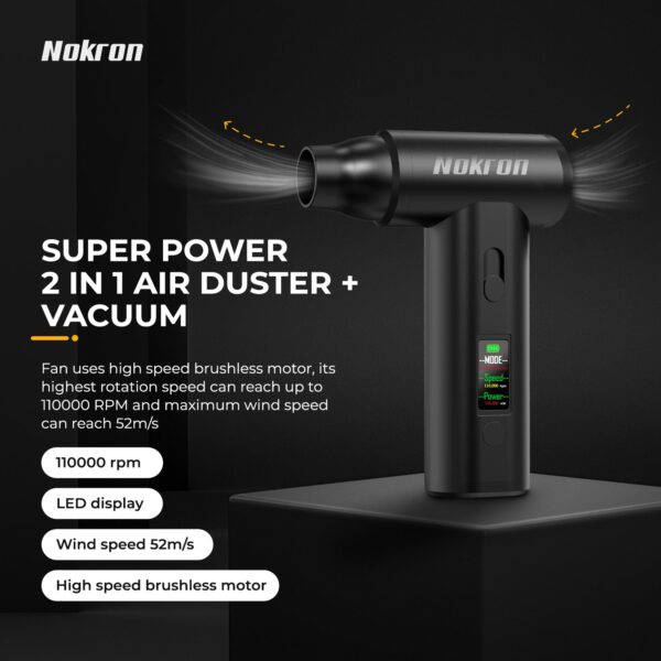 Nokron 2-in-1 Compressed Air Duster & Mini Vacuum - Image 20